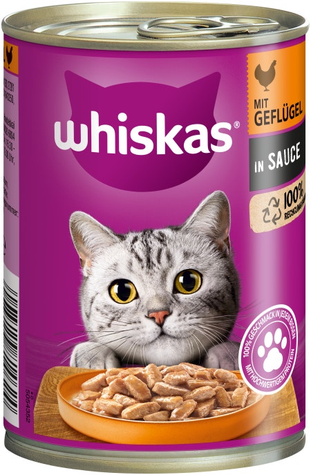 WHISKAS® Dose 400g in Sauce mit Geflügel  1+