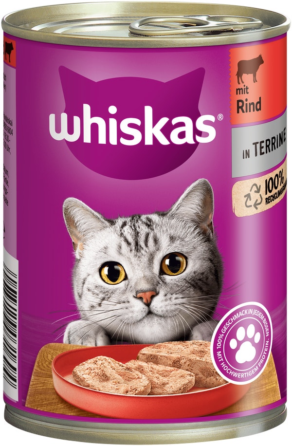 WHISKAS® Dose 400g in Terrine mit Rind 1+