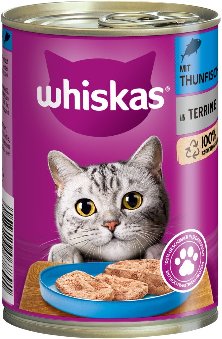 WHISKAS® Dose 400g in in Terrine mit Thunfisch 1+